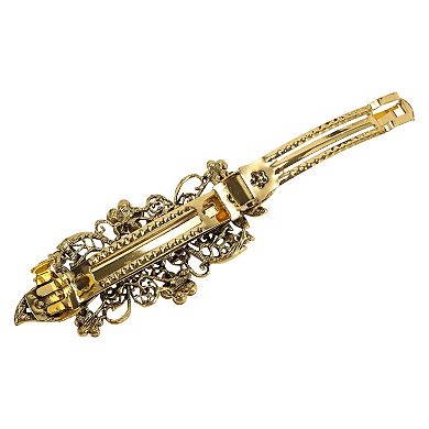 Vintage Rhinestone Double Flower Hair Clip 1 Pc