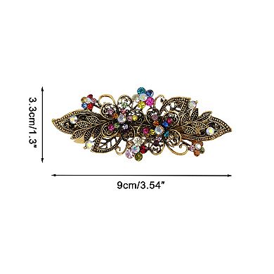 Vintage Rhinestone Double Flower Hair Clip 1 Pc