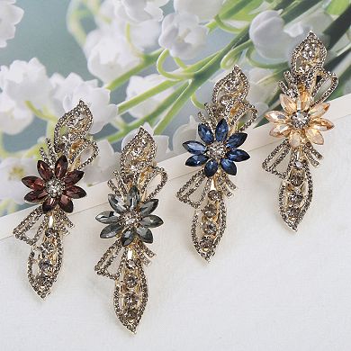 Flower Rhinestone Hair Barrettes 1 Pc