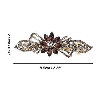 Flower Rhinestone Hair Barrettes 1 Pc