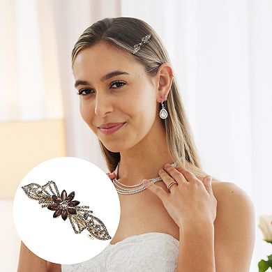 Flower Rhinestone Hair Barrettes 1 Pc