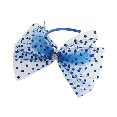 1Pc Rhinestone Bow Mesh Headband