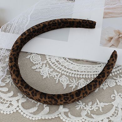 1Pc Retro Velvet Leopard Print Headband