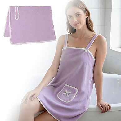1Pc Snap Buttons Wearable Bath Towel