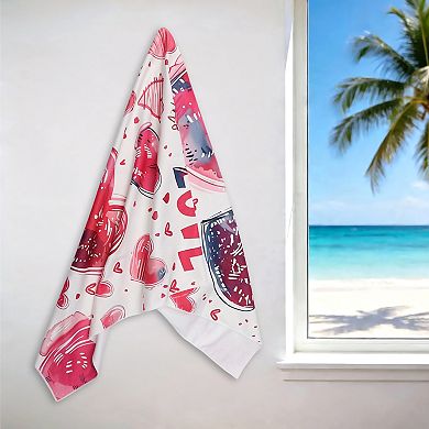 1Pc Heart Pattern Beach Towel
