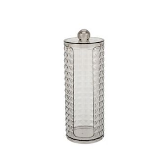 1 pc Versatile Diamond-pattern Bath Canister Acrylic Plastic Clear Gray