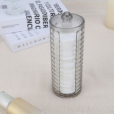 1Pc Versatile Diamond-pattern Bath Canister Acrylic Plastic Clear Gray