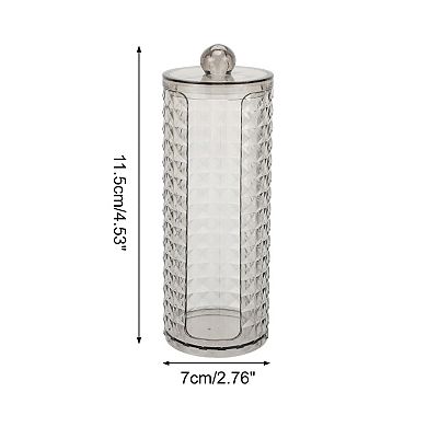 1Pc Versatile Diamond-pattern Bath Canister Acrylic Plastic Clear Gray