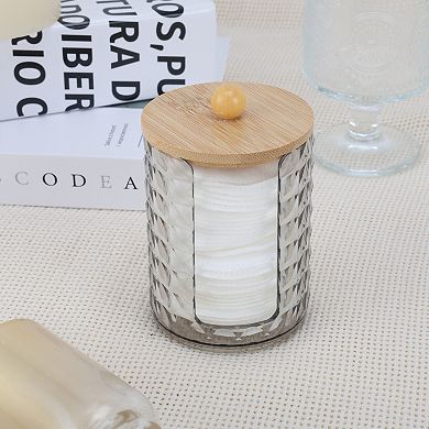 1Pc Compact Diamond-pattern Bath Canister