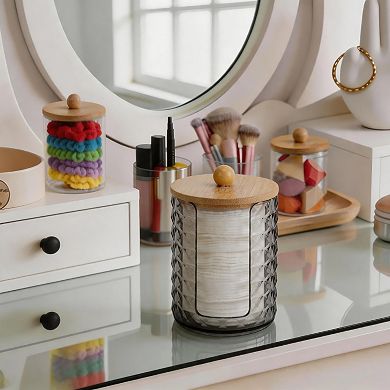 1Pc Compact Diamond-pattern Bath Canister