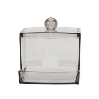 1 pc Dustproof Bath Canister Acrylic Plastic Clear Gray