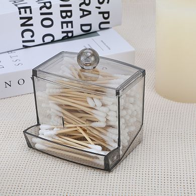 1Pc Dustproof Bath Canister Acrylic Plastic Clear Gray