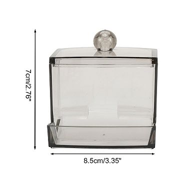 1Pc Dustproof Bath Canister Acrylic Plastic Clear Gray