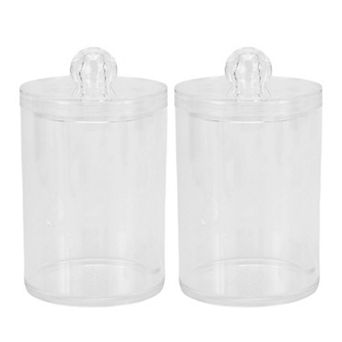 1Set Round Notched Bath Canister Acrylic Transparent
