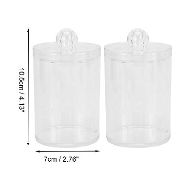 1Set Round Notched Bath Canister Acrylic Transparent