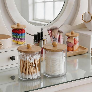 1Set Round Notched Bath Canister