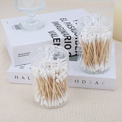 1Set Round Bath Canister Acrylic Transparent