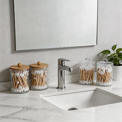 1Set Round Bath Canister Acrylic Transparent