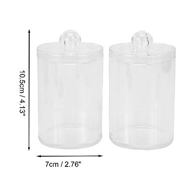 1Set Round Bath Canister Acrylic Transparent