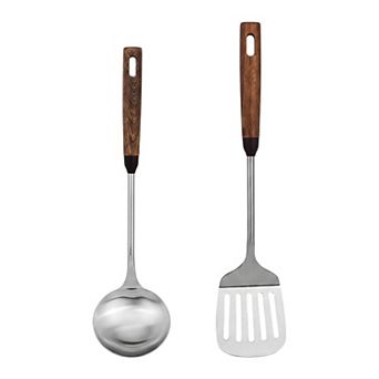 Cooking Utensil Set Stainless Steel Color blocked Kitchen Utensils with Silicone 2 pc