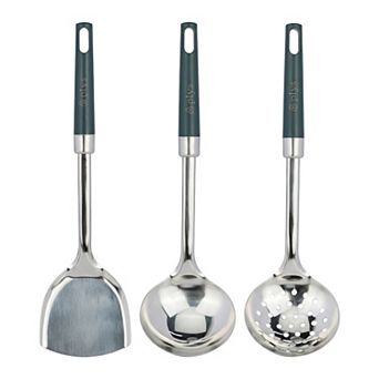 3 pc Cooking Utensil Set Stainless Steel Color Blocking Kitchen Utensils