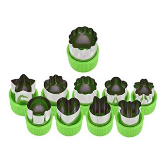 10 pc Handheld Biscuit Cutter Set Cushioned Handle Metal Cutters