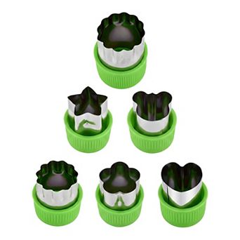 6 pc Handheld Biscuit Cutter Set Cushioned Handle Metal Cutters