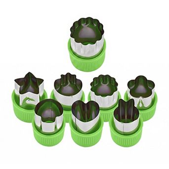8 pc Handheld Biscuit Cutter Set Cushioned Handle Metal Cutters