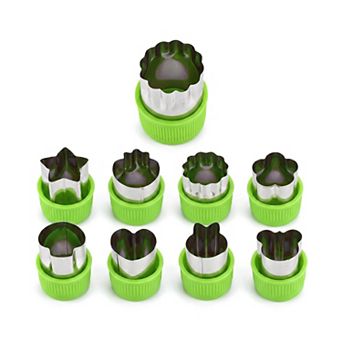 9 pc Handheld Biscuit Cutter Set Cushioned Handle Metal Cutters