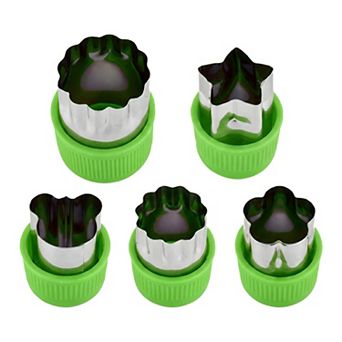 5 pc Handheld Biscuit Cutter Set Cushioned Handle Metal Cutters