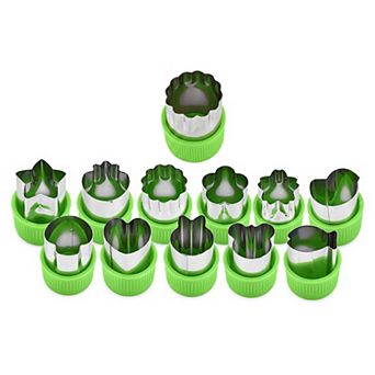12 pc Handheld Biscuit Cutter Set Cushioned Handle Metal Cutters