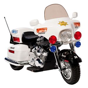 National Products Police Motorcycle Ride-On - White