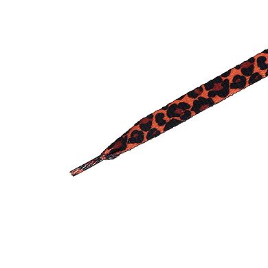 2 Pairs Leopard Print Pattern Fashion Flat Shoelaces for Sneakers 47.24"