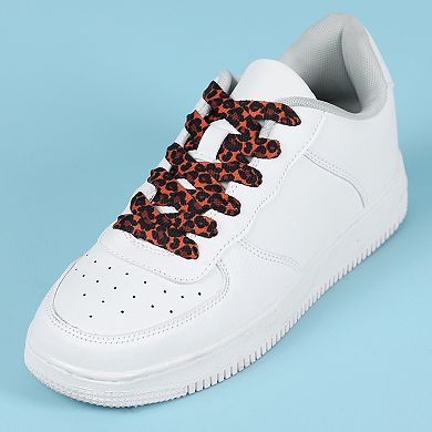2 Pairs Leopard Print Pattern Fashion Flat Shoelaces for Sneakers 47.24"