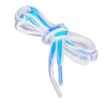 2 Pairs Round Reflective Colorful Stripes Oval Shoelaces for Sneakers 39.4"
