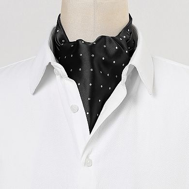 Men's Cravat Ties Self Tied Wedding Polka Dots Ascot Tie