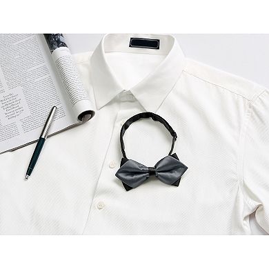Men's Pre-Tied Bowties Plain Adjustable Neck Wedding Pointed Bow Ties