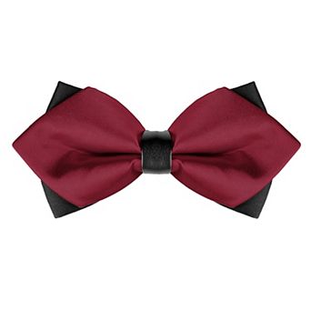 Men's Pre-Tied Bowties Plain Adjustable Neck Wedding Pointed Bow Ties
