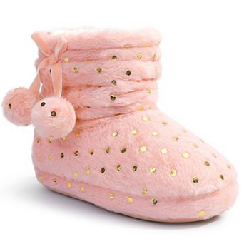 HOMEHOT Little Girls Slipper Booties Indoor Warm Slippers