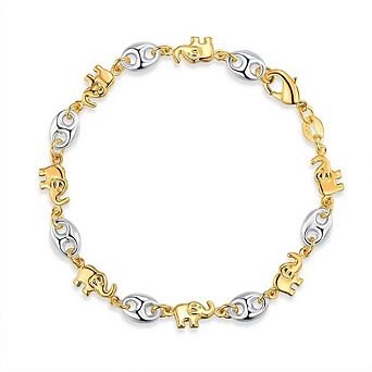 RMZ GOLD NYC 18K Gold Two-Tone Elephant Bracelet