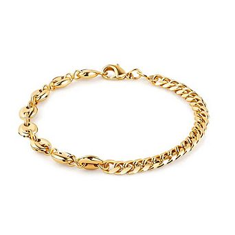 RMZ GOLD NYC 18K Gold Mariner & Cuban Link Bracelet