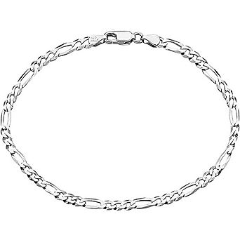 Mens Italian Sterling Silver Solid Figaro Link Chain Bracelet 4.5mm