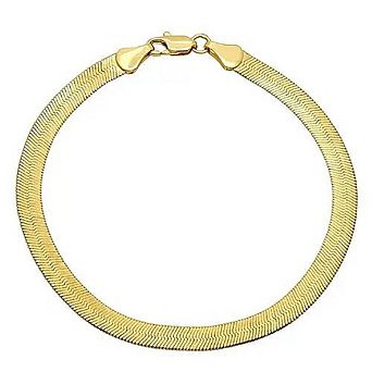 RMZ GOLD NYC 14K Gold Filled Herringbone Flat Bracelet 8"