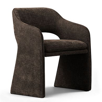 Modern Linen Blend Upholstered Dining Chairs Set of 2