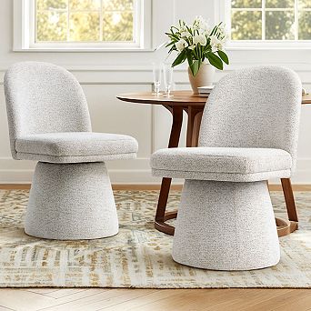 Set of 2 Modern 360° Swivel Upholstered Kitchen & Dining Room Chairs, Accent Chairs for Home Office