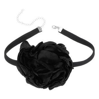 Flower Chokers Necklace for Women, Large Velvet Chokers Adjustable Floral Necklaces Accessories