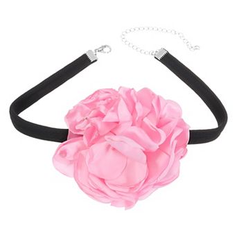 Flower Chokers Necklace for Women, Large Velvet Chokers Adjustable Floral Necklaces Accessories