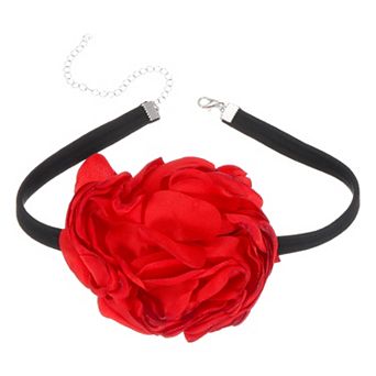 Flower Chokers Necklace for Women, Large Velvet Chokers Adjustable Floral Necklaces Accessories