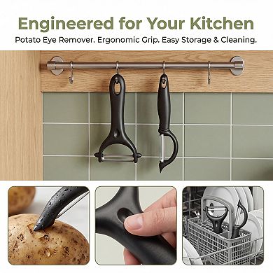 Plastic Vegetable Peeler, Durable Potato and Apple Peeler with Ergonomic Handle, for Kitchen