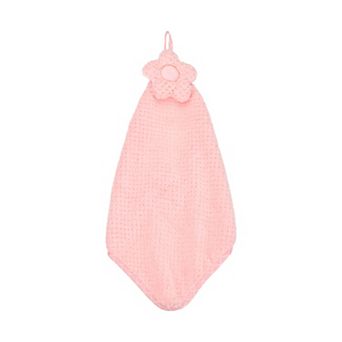 1 pc Coral Fleece Hand Towel with Hanging Loop, Flower Pattern, Quick-Drying & Washable